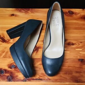 Naturalizer Classic Black Block Heel Pumps